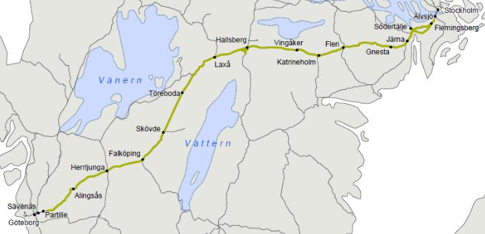 Stråk 01 Västra Stambanan exklusive baskontrakt Spårbyte, Alingsås - Göteborg Nsp (2015) Laxå-Falköping, ktl upprustning och AT (2014-17) Alingsås, Stlv 95 konv (2013-17) Herrljunga - Alingsås Nsp