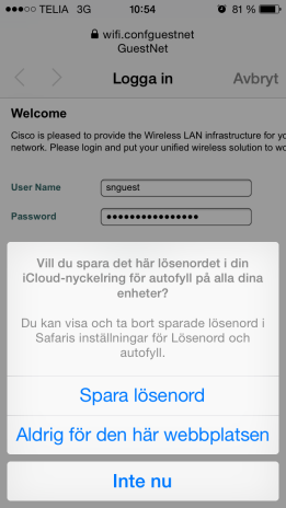 fönster. Zooma in så du ser. Vid annat nätverk fortsätter du vid steg 11 Skriv snguest i User Name och naringsliv201xxx vid Password beroende på år och månad. T.