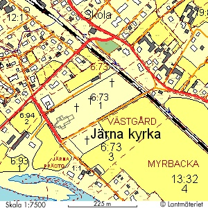 Utdrag av ekonomiska kartan Järna kyrka,