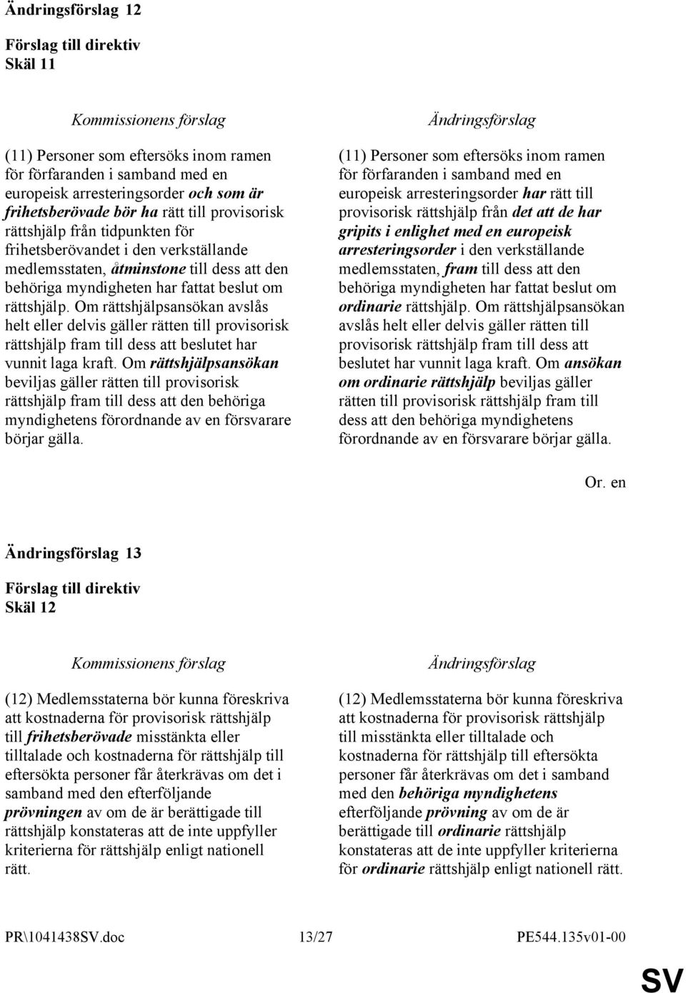 Om rättshjälpsansökan avslås helt eller delvis gäller rätten till provisorisk rättshjälp fram till dess att beslutet har vunnit laga kraft.