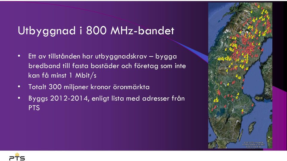 företag som inte kan få minst 1 Mbit/s Totalt 300