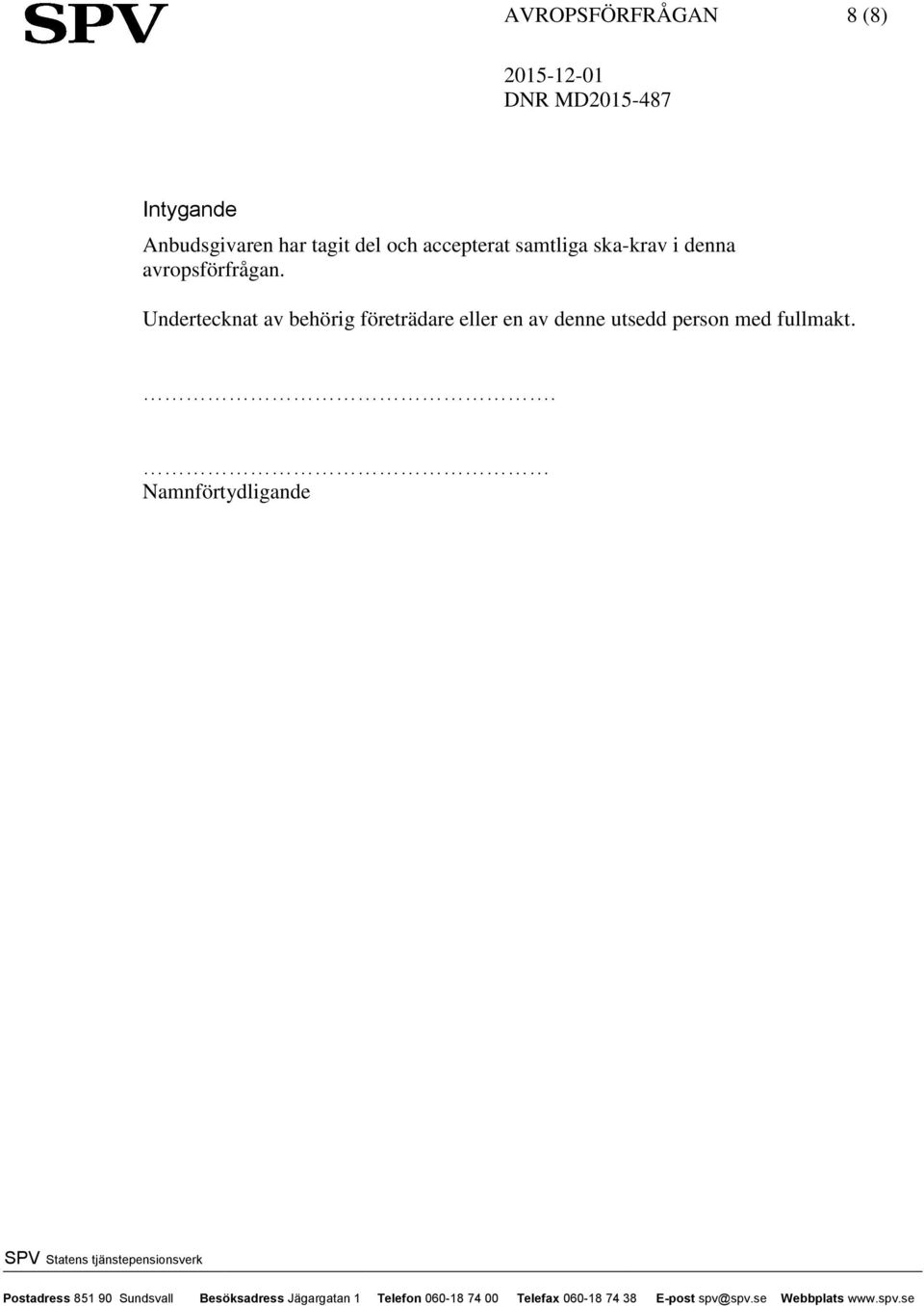 avropsförfrågan.