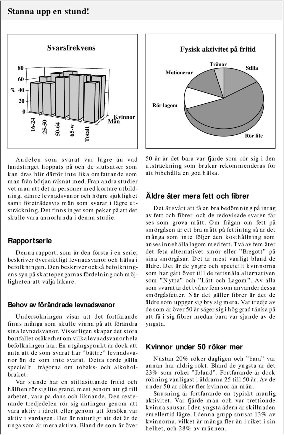 Från andra studier vet man att det är personer med kortare utbildning, sämre levnadsvanor och högre sjuklighet samt företrädesvis män som svarar i lägre utsträckning.