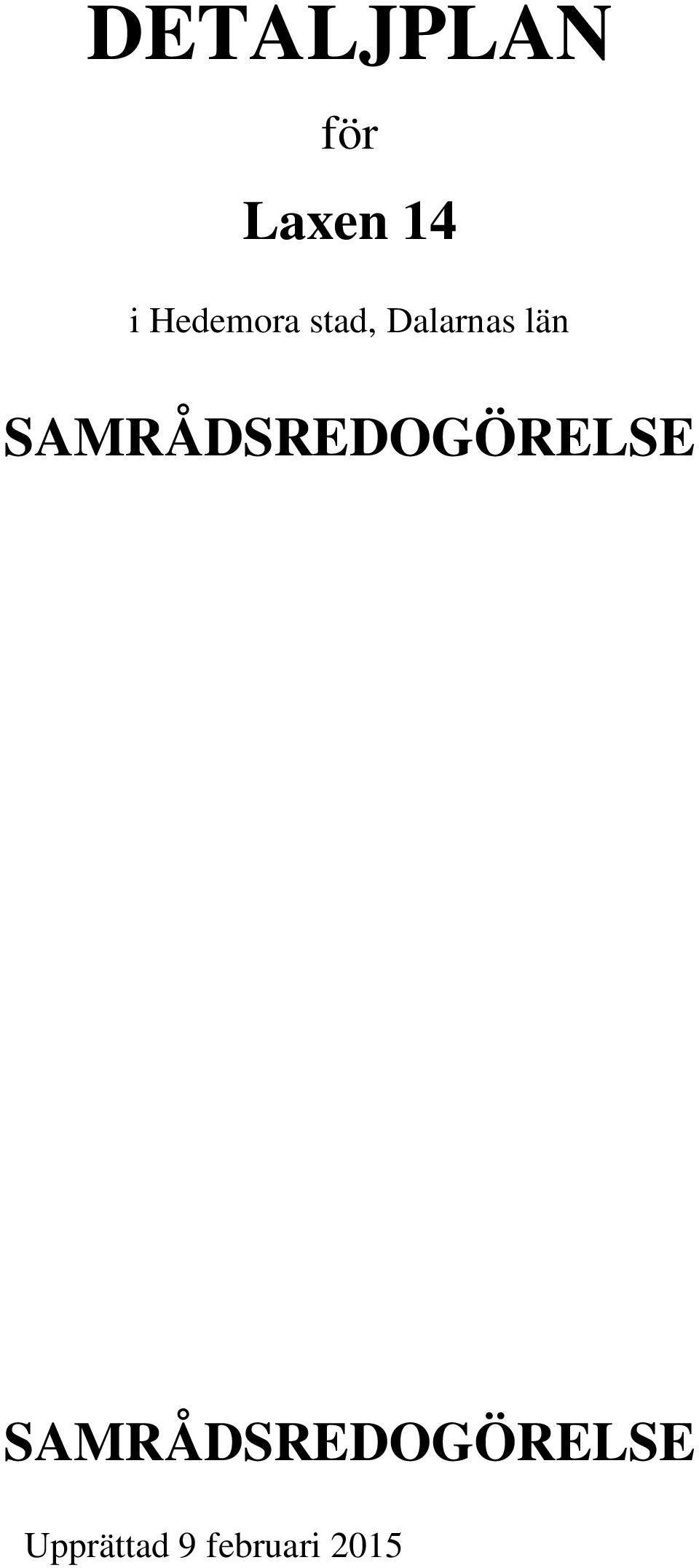 SAMRÅDSREDOGÖRELSE