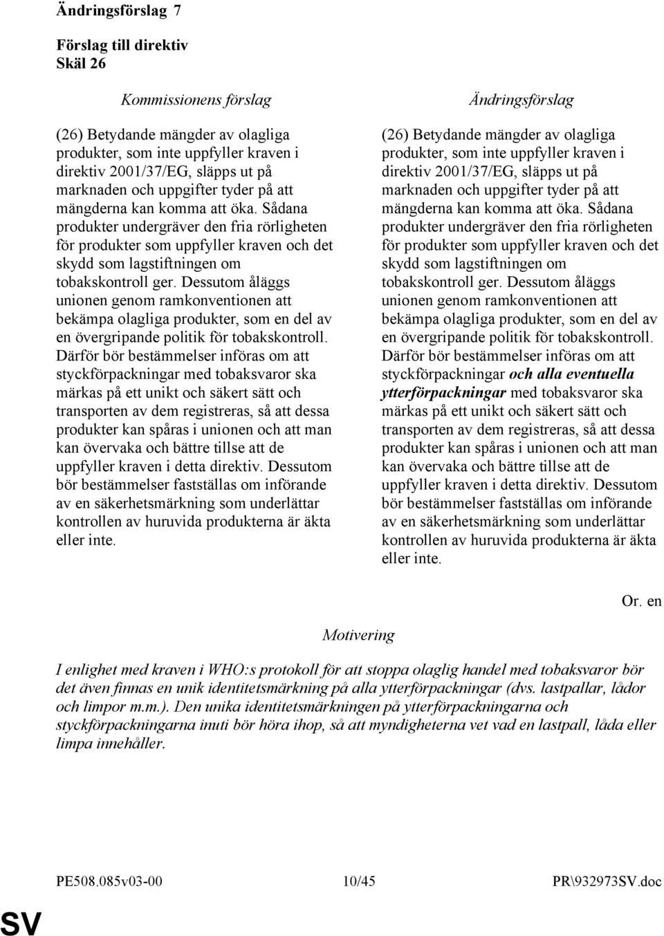 Dessutom åläggs unionen genom ramkonventionen att bekämpa olagliga produkter, som en del av en övergripande politik för tobakskontroll.