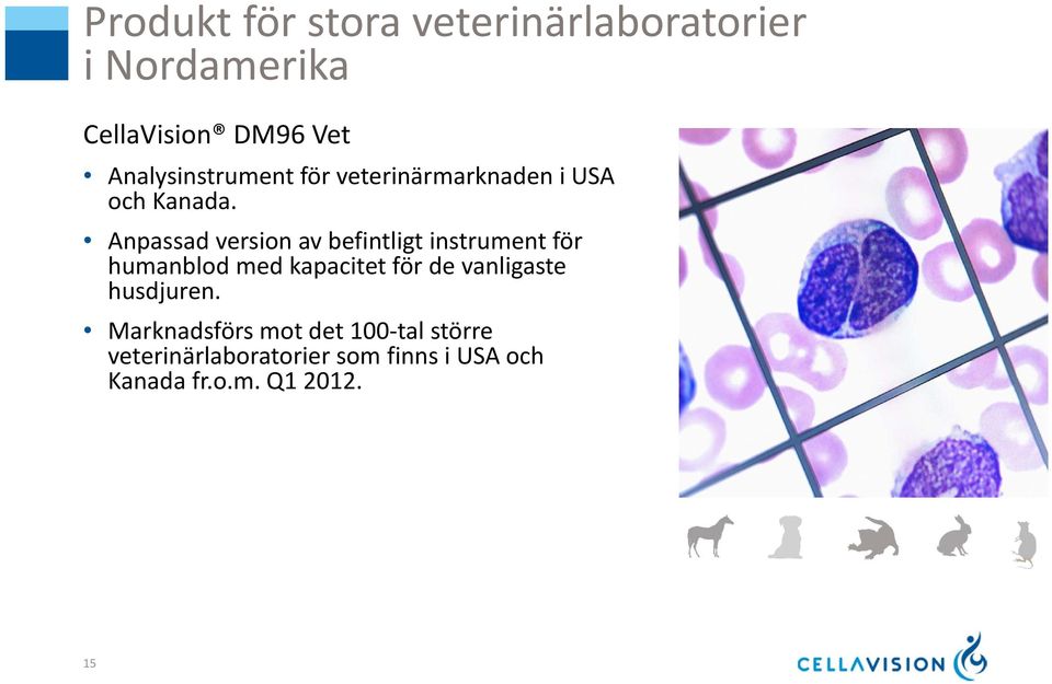 Anpassad version av befintligt instrument för humanblod med kapacitet för de