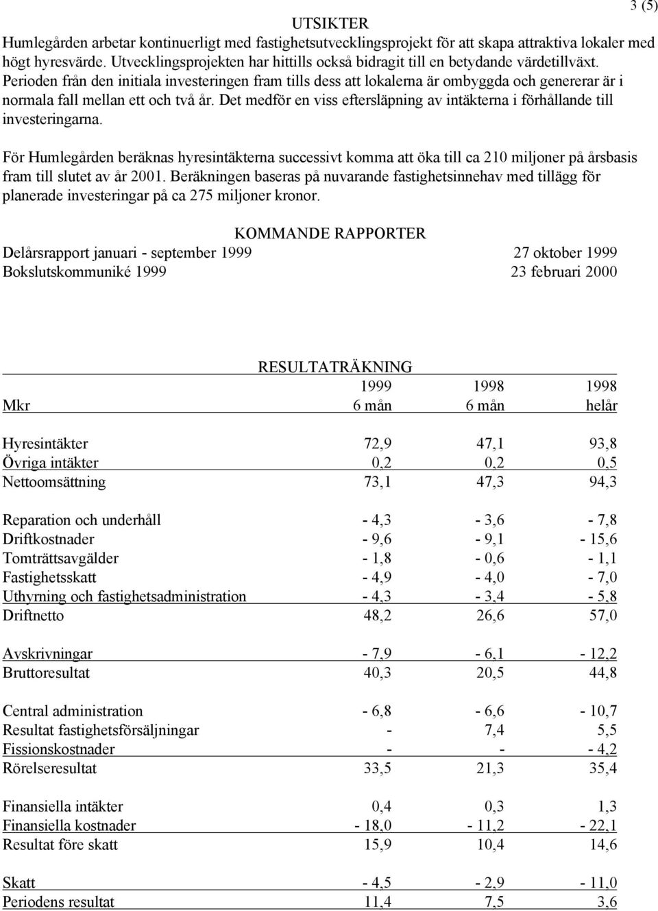 Perioden från den initiala investeringen fram tills dess att lokalerna är ombyggda och genererar är i normala fall mellan ett och två år.