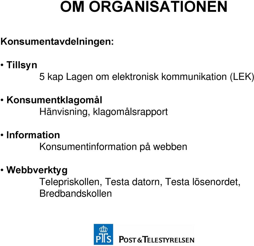 klagomålsrapport Information Konsumentinformation på webben