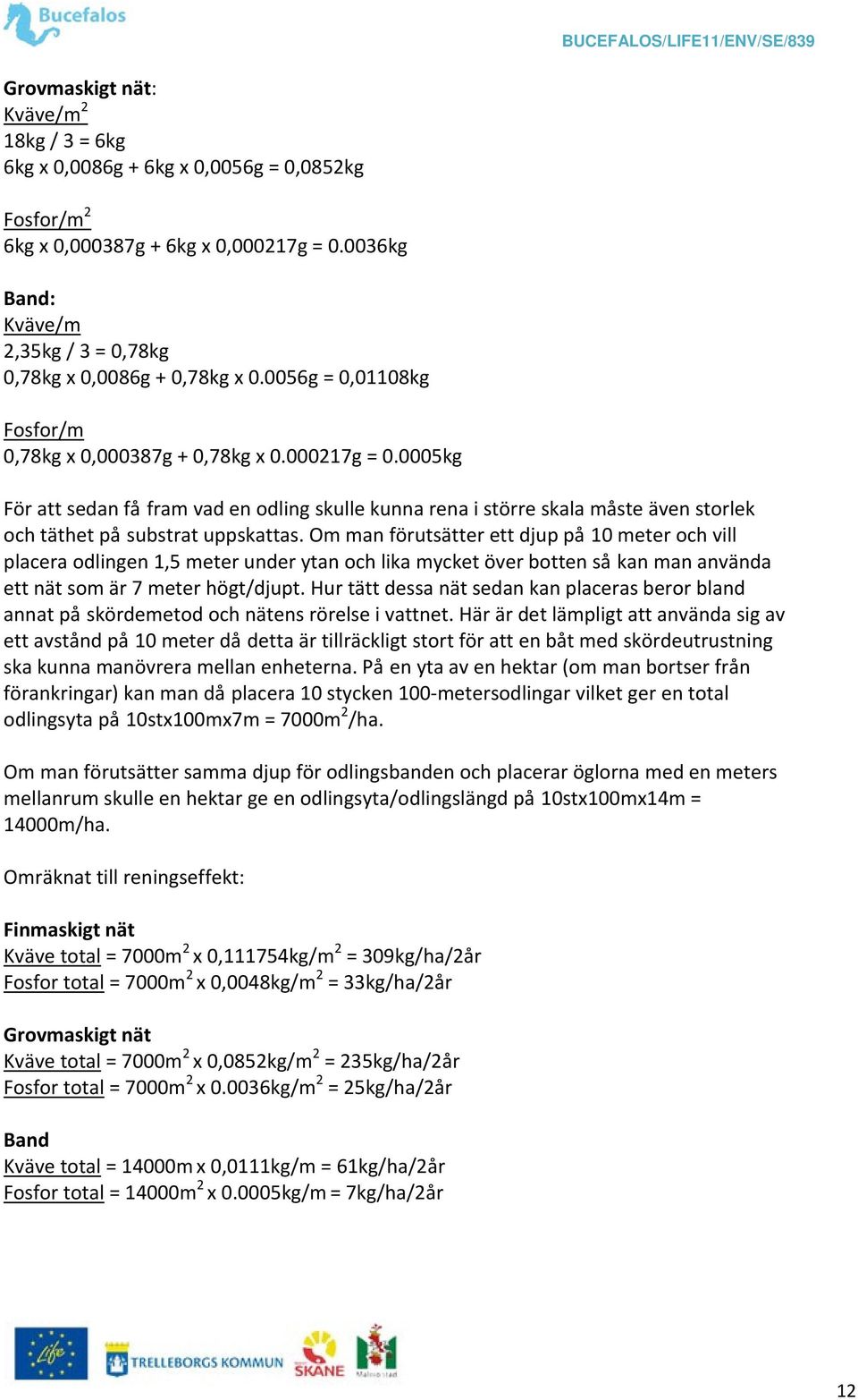 0005kg För att sedan få fram vad en odling skulle kunna rena i större skala måste även storlek och täthet på substrat uppskattas.