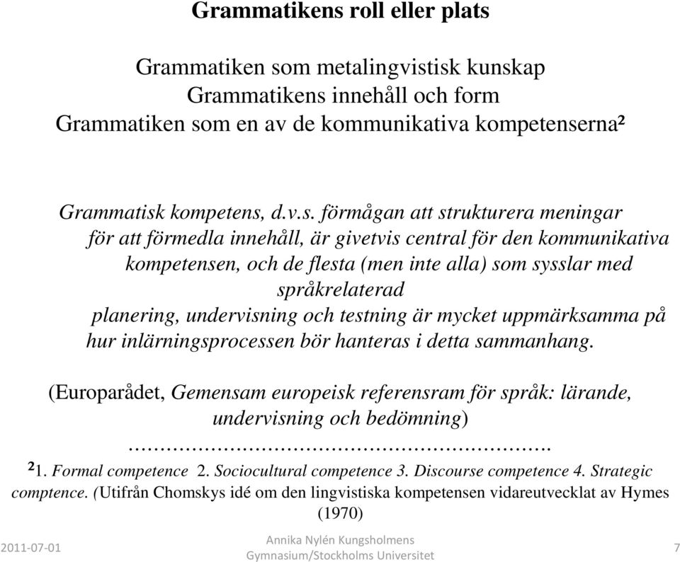Grammatiken so