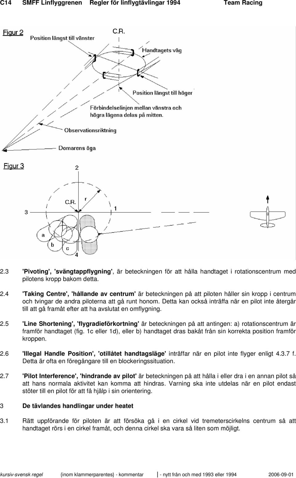 4 'Taking Centre', 'hållande av centrum' är beteckningen på att piloten håller sin kropp i centrum och tvingar de andra piloterna att gå runt honom.