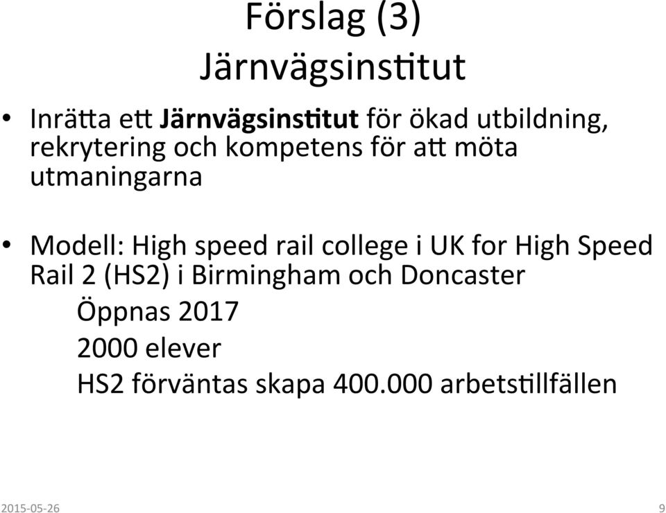 High speed rail college i UK for High Speed Rail 2 (HS2) i Birmingham