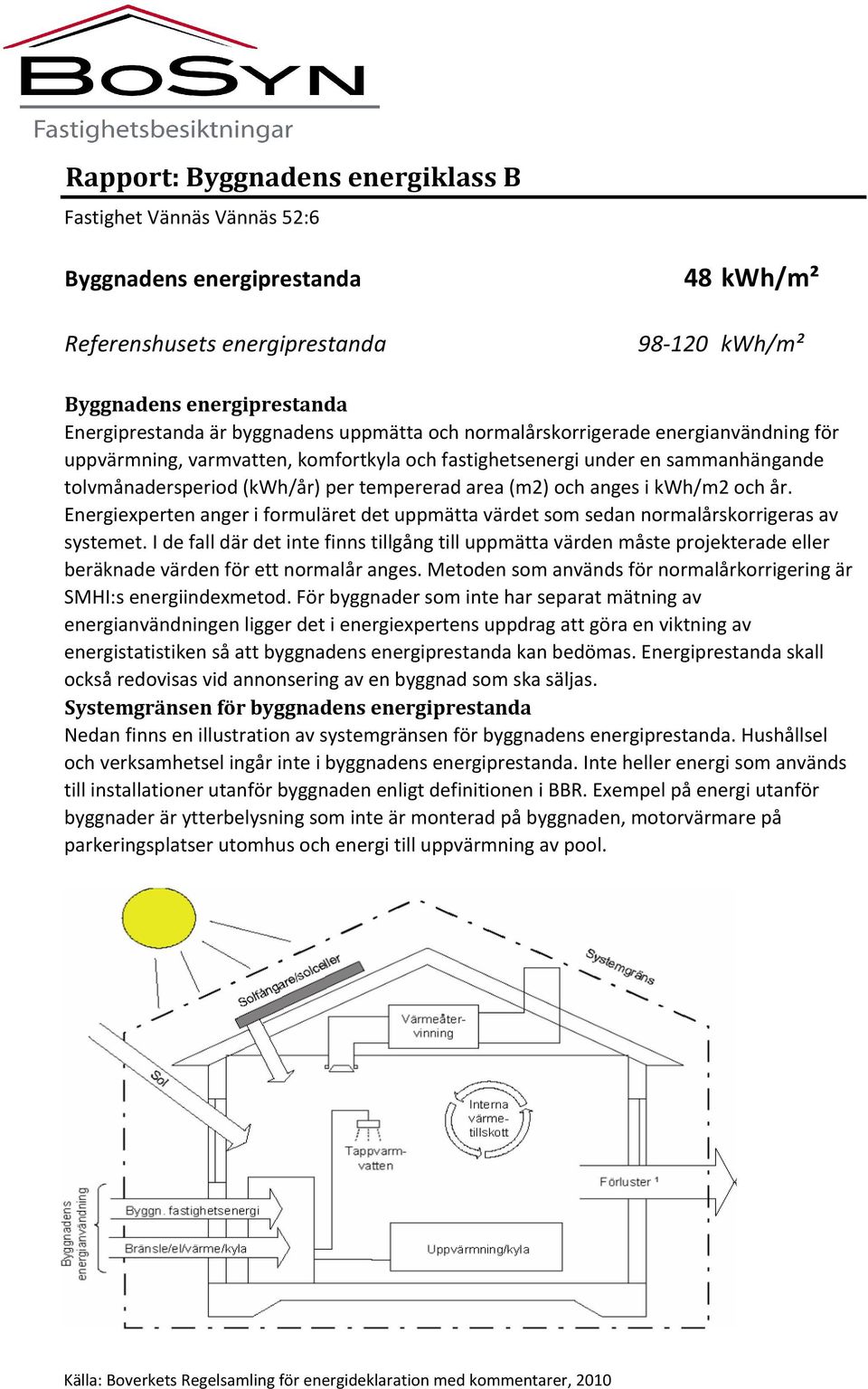 (m2) och anges i kwh/m2 och år. Energiexperten anger i formuläret det uppmätta värdet som sedan normalårskorrigeras av systemet.