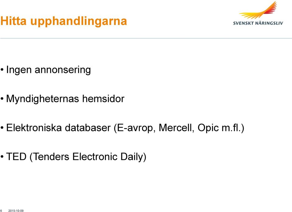 Elektroniska databaser (E-avrop,