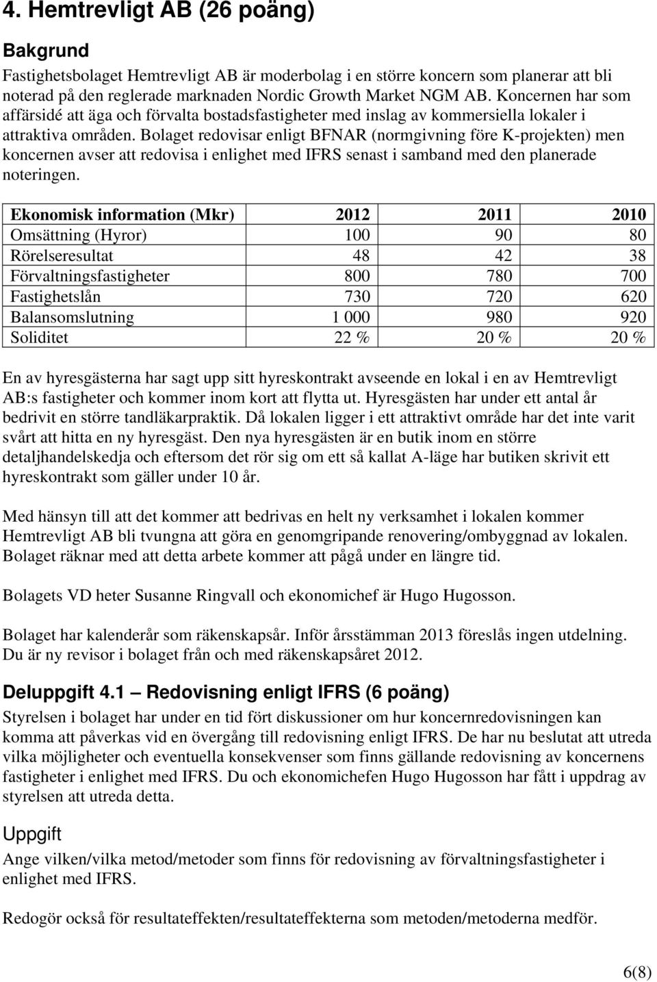 Bolaget redovisar enligt BFNAR (normgivning före K-projekten) men koncernen avser att redovisa i enlighet med IFRS senast i samband med den planerade noteringen.