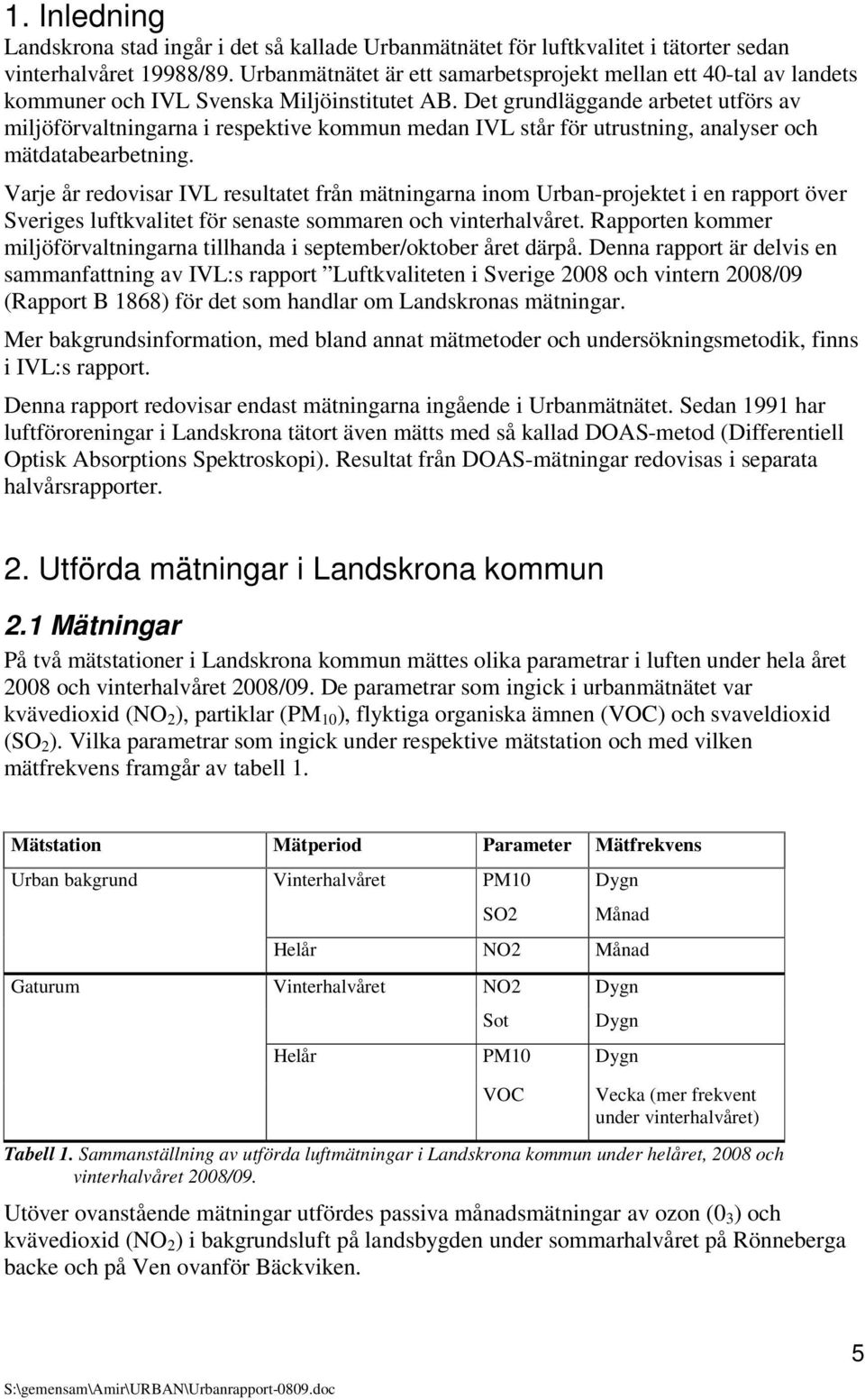 Det grundläggande arbetet utförs av miljöförvaltningarna i respektive kommun medan IVL står för utrustning, analyser och mätdatabearbetning.