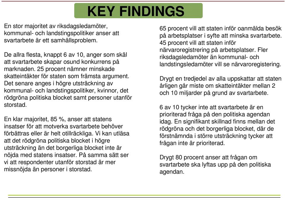 25 procent nämner minskade skatteintäkter för staten som främsta argument.