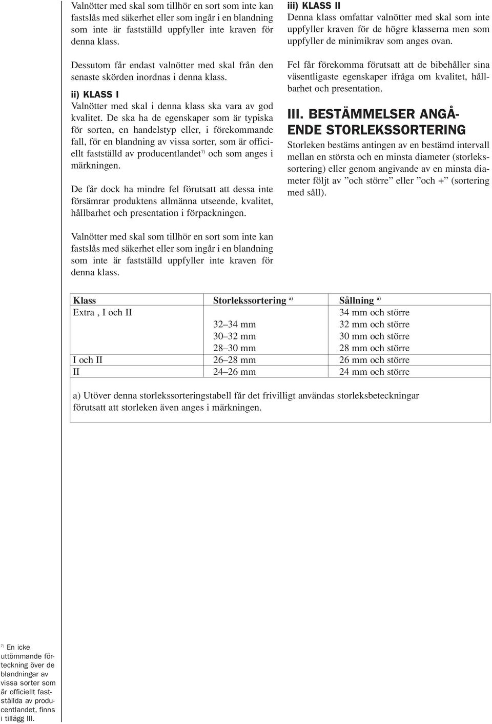 De ska ha de egenskaper som är typiska för sorten, en handelstyp eller, i förekommande fall, för en blandning av vissa sorter, som är officiellt fastställd av producentlandet 7) och som anges i