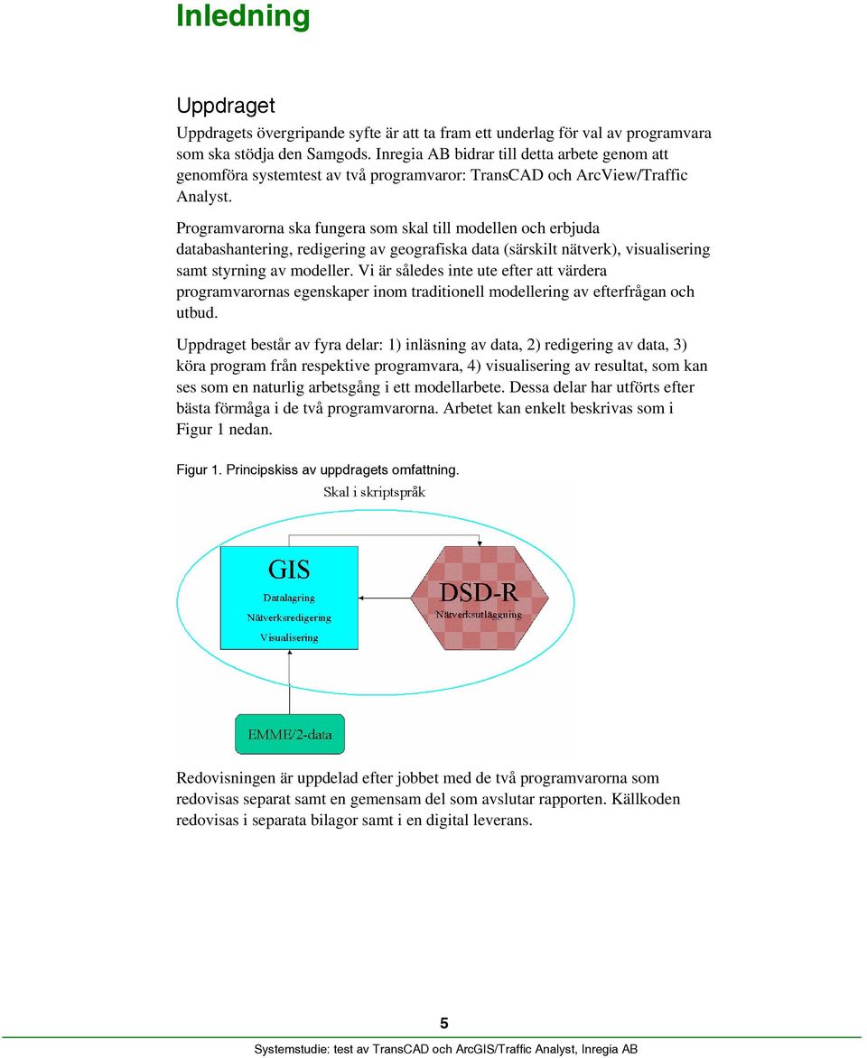 Programvarorna ska fungera som skal till modellen och erbjuda databashantering, redigering av geografiska data (särskilt nätverk), visualisering samt styrning av modeller.