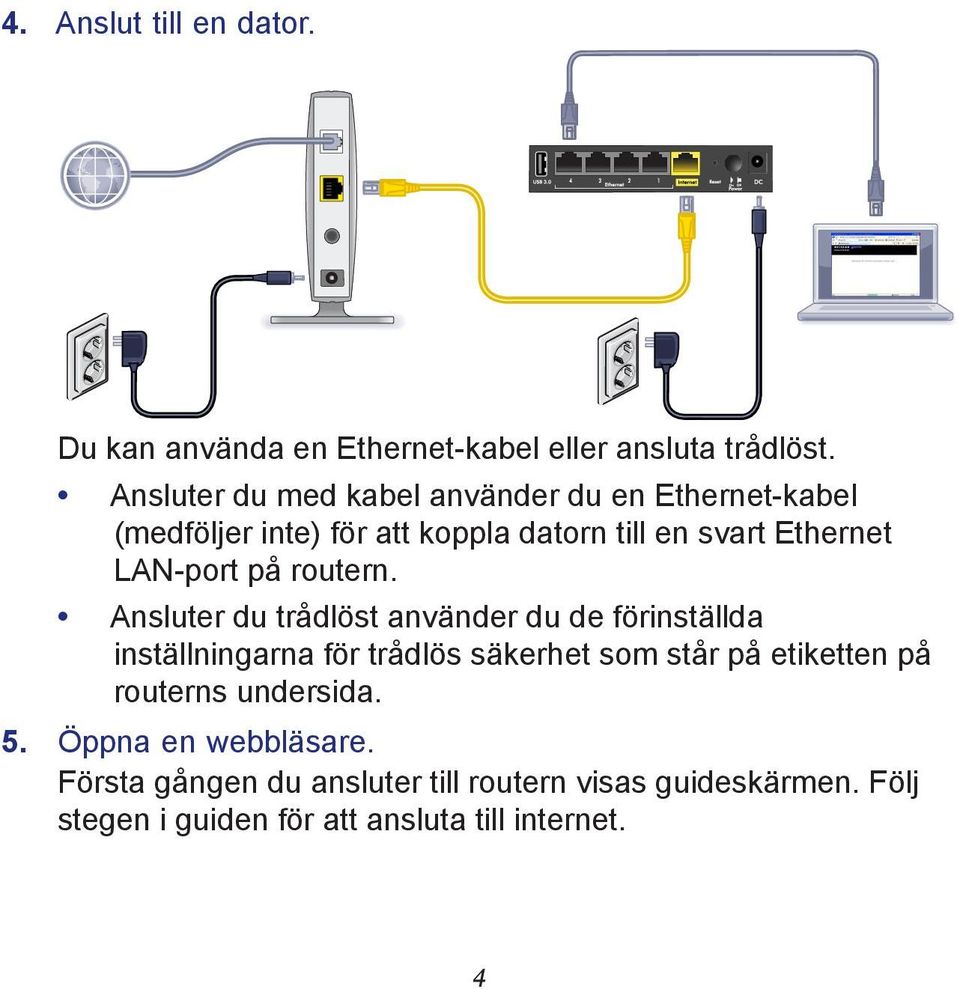 LAN-port på routern.