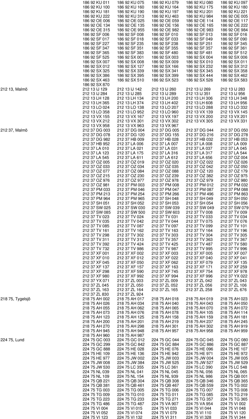 OE 165 186 92 OE 222 186 92 OE 315 186 92 OE 955 186 92 OE 982 186 92 OE 983 186 92 OE 984 186 92 SF 006 186 92 SF 008 186 92 SF 010 186 92 SF 013 186 92 SF 016 186 92 SF 017 186 92 SF 018 186 92 SF