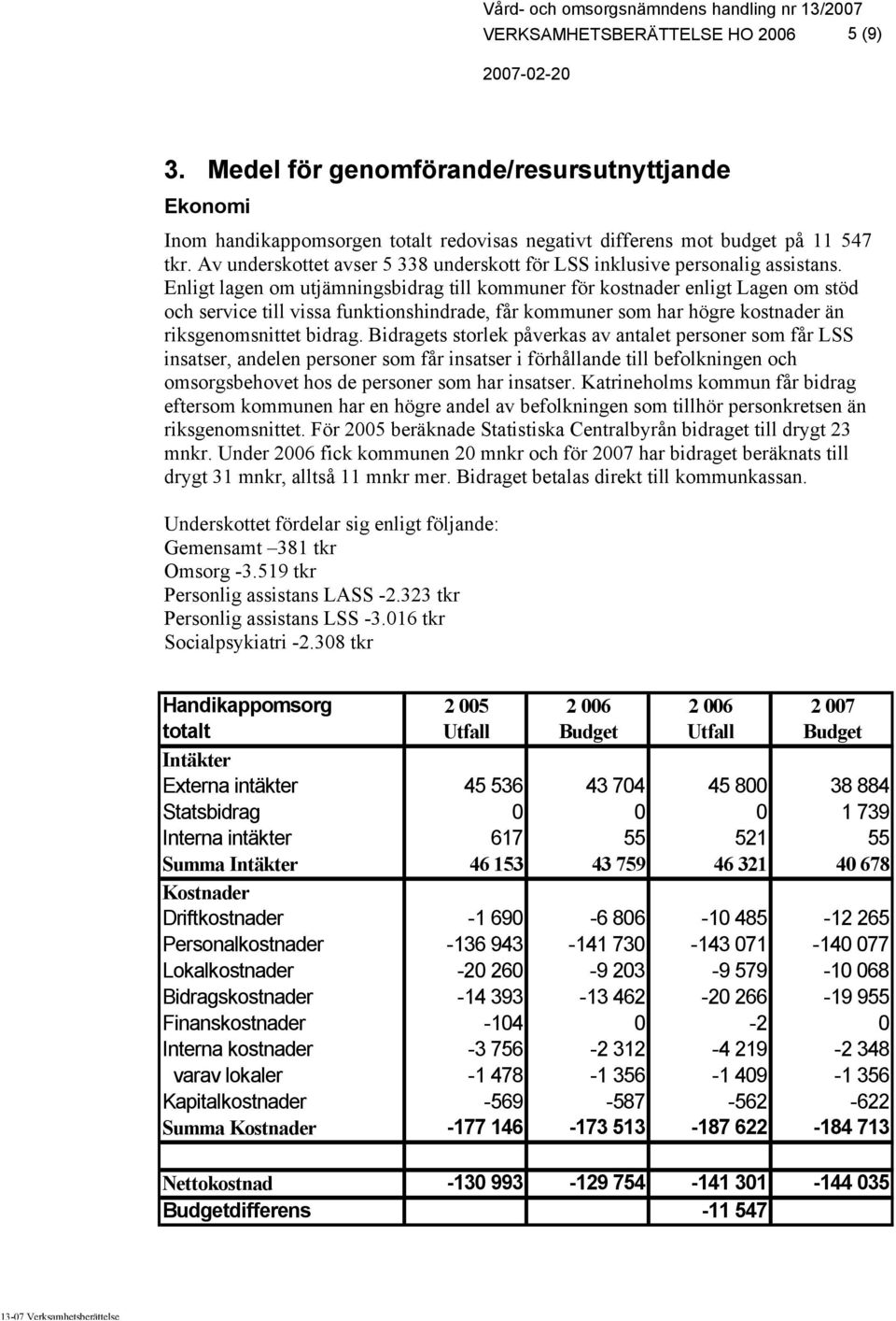Enligt lagen om utjämningsbidrag till kommuner för kostnader enligt Lagen om stöd och service till vissa funktionshindrade, får kommuner som har högre kostnader än riksgenomsnittet bidrag.
