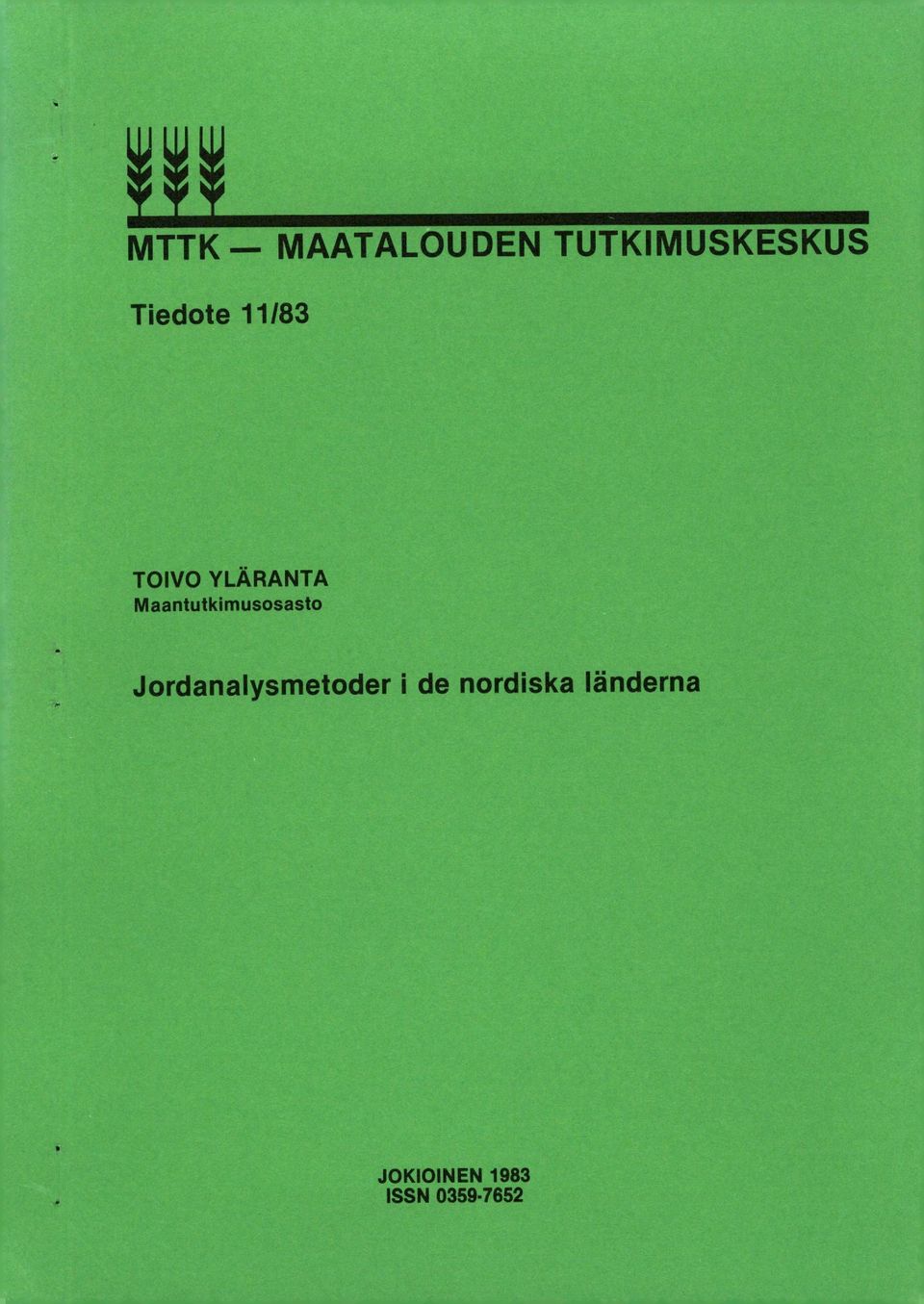 Maantutkimusosasto Jordanalysmetoder