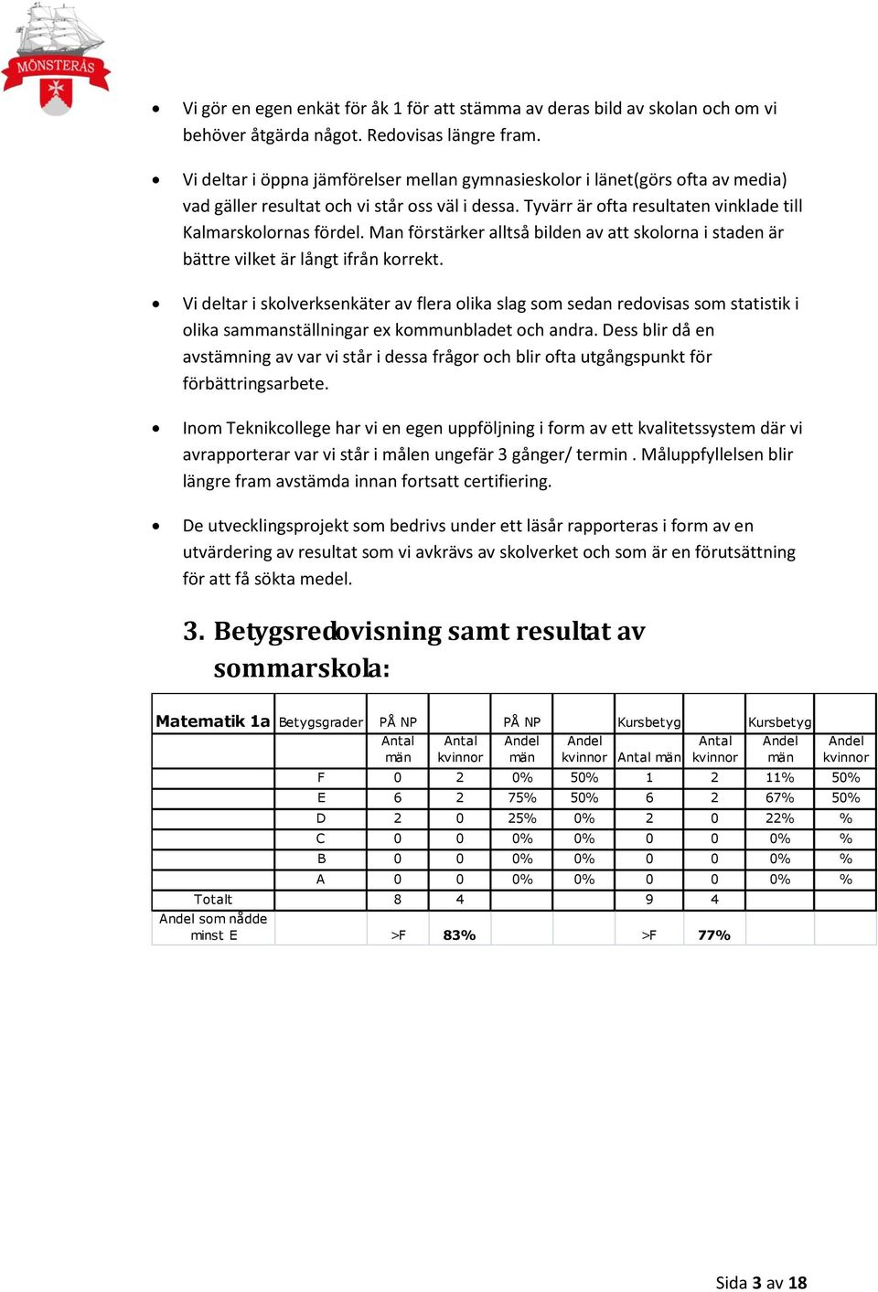 Man förstärker alltså bilden av att skolorna i staden är bättre vilket är långt ifrån korrekt.
