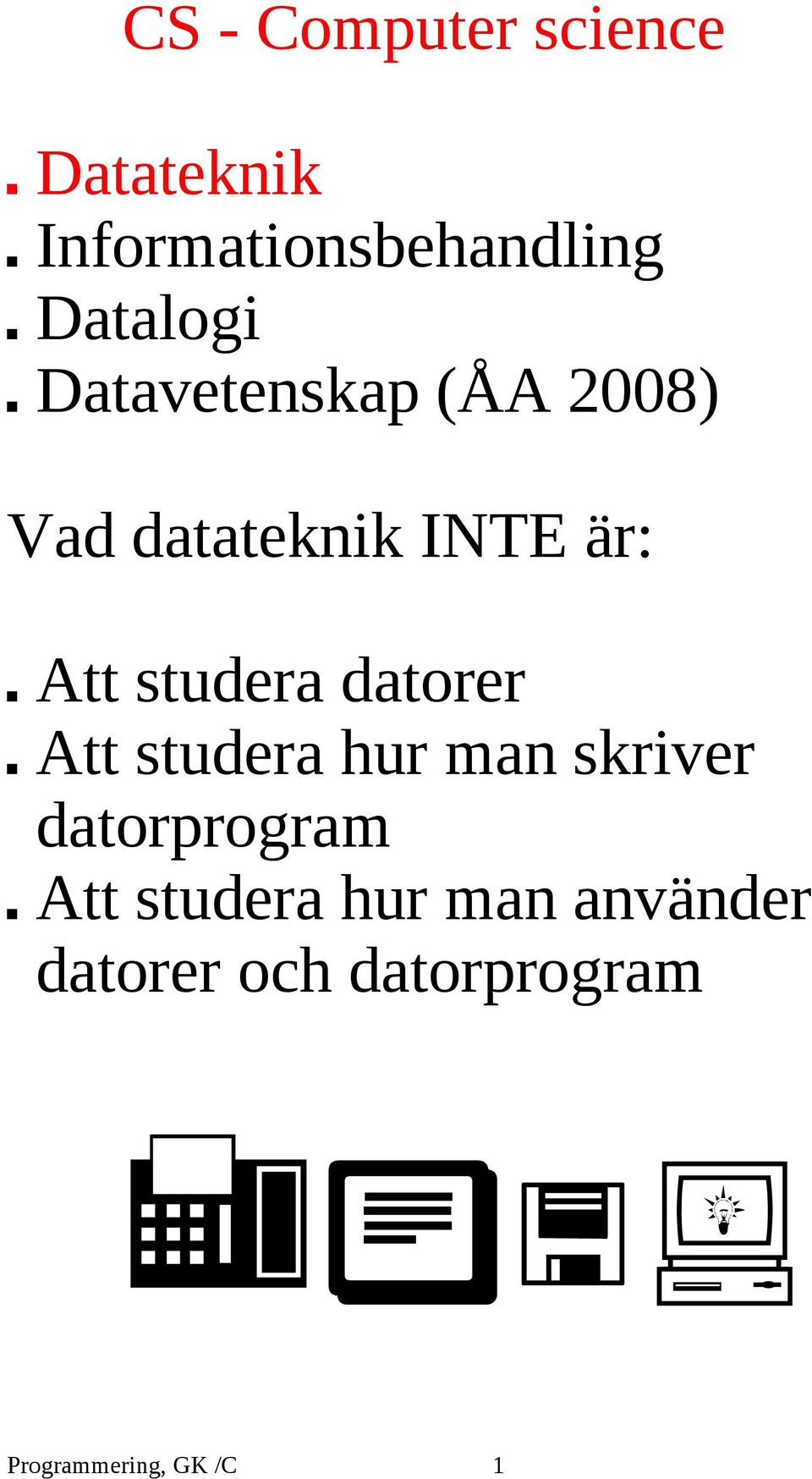 studera datorer Att studera hur man skriver datorprogram Att