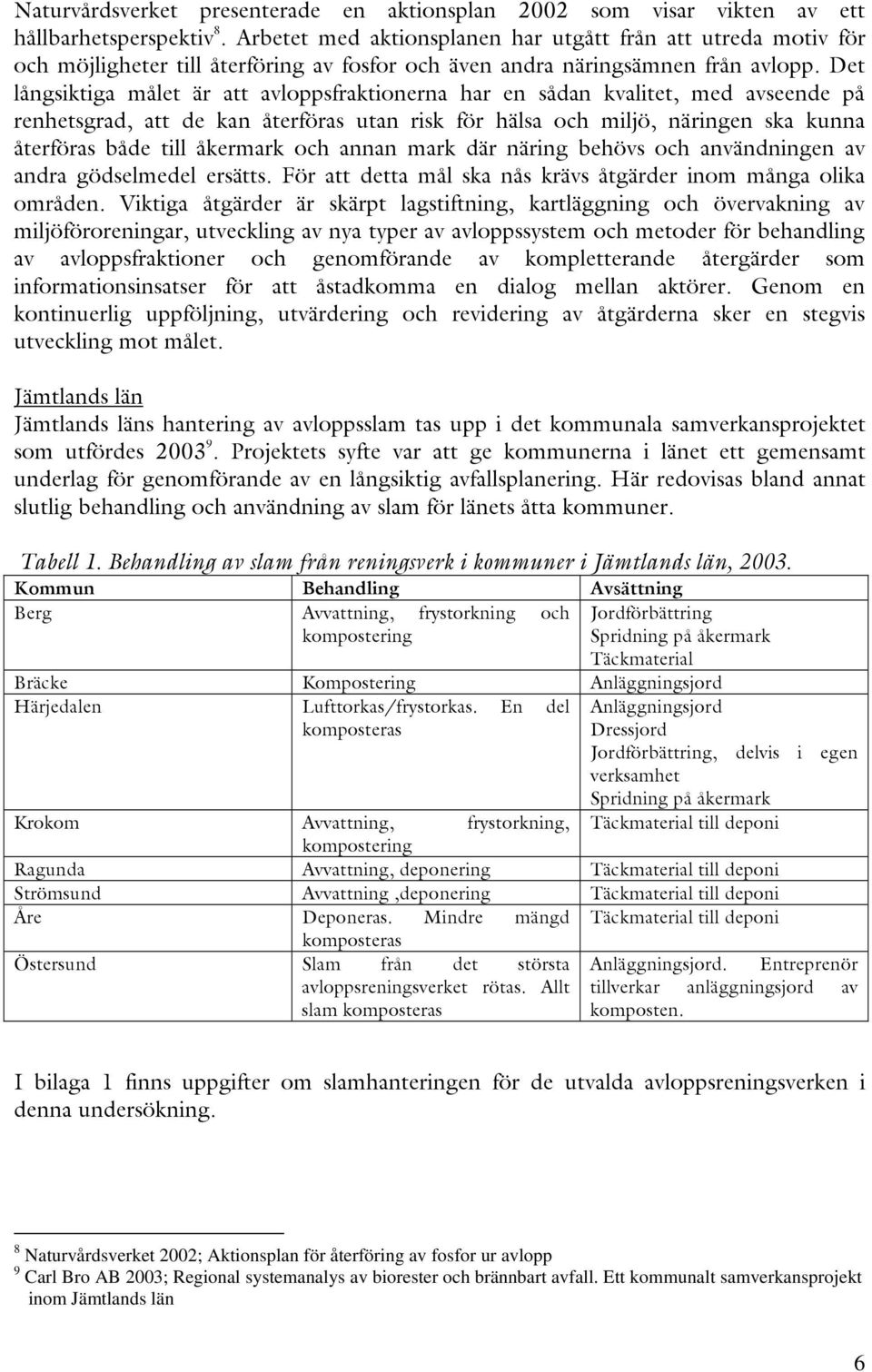 Naturvårdsverket 22; Aktionsplan för återföring av fosfor ur avlopp 9 Carl