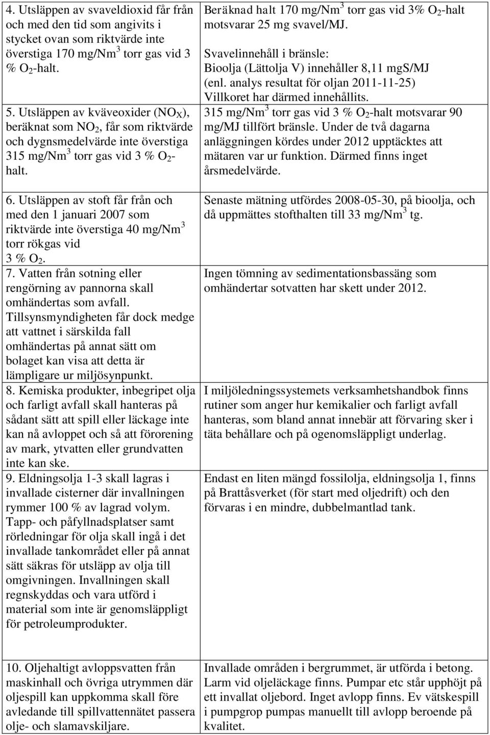 Utsläppen av stoft får från och med den 1 januari 2007 som riktvärde inte överstiga 40 mg/nm 3 torr rökgas vid 3 % O 2. 7.