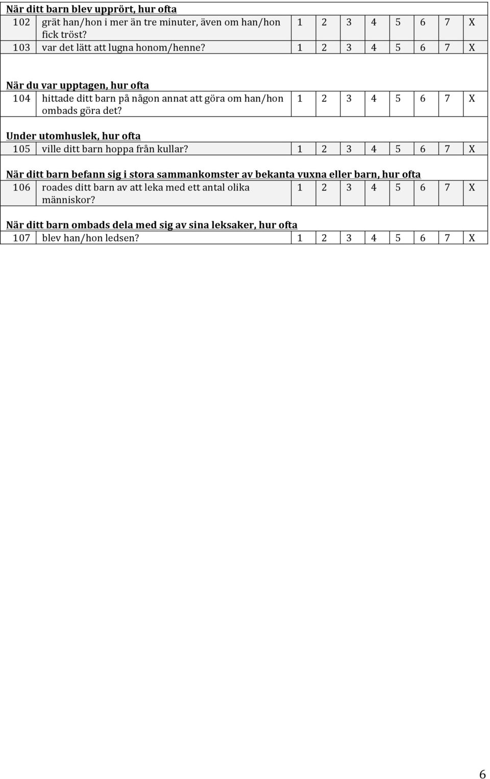När du var upptagen, hur ofta 104 hittade ditt barn på någon annat att göra om han/hon ombads göra det?