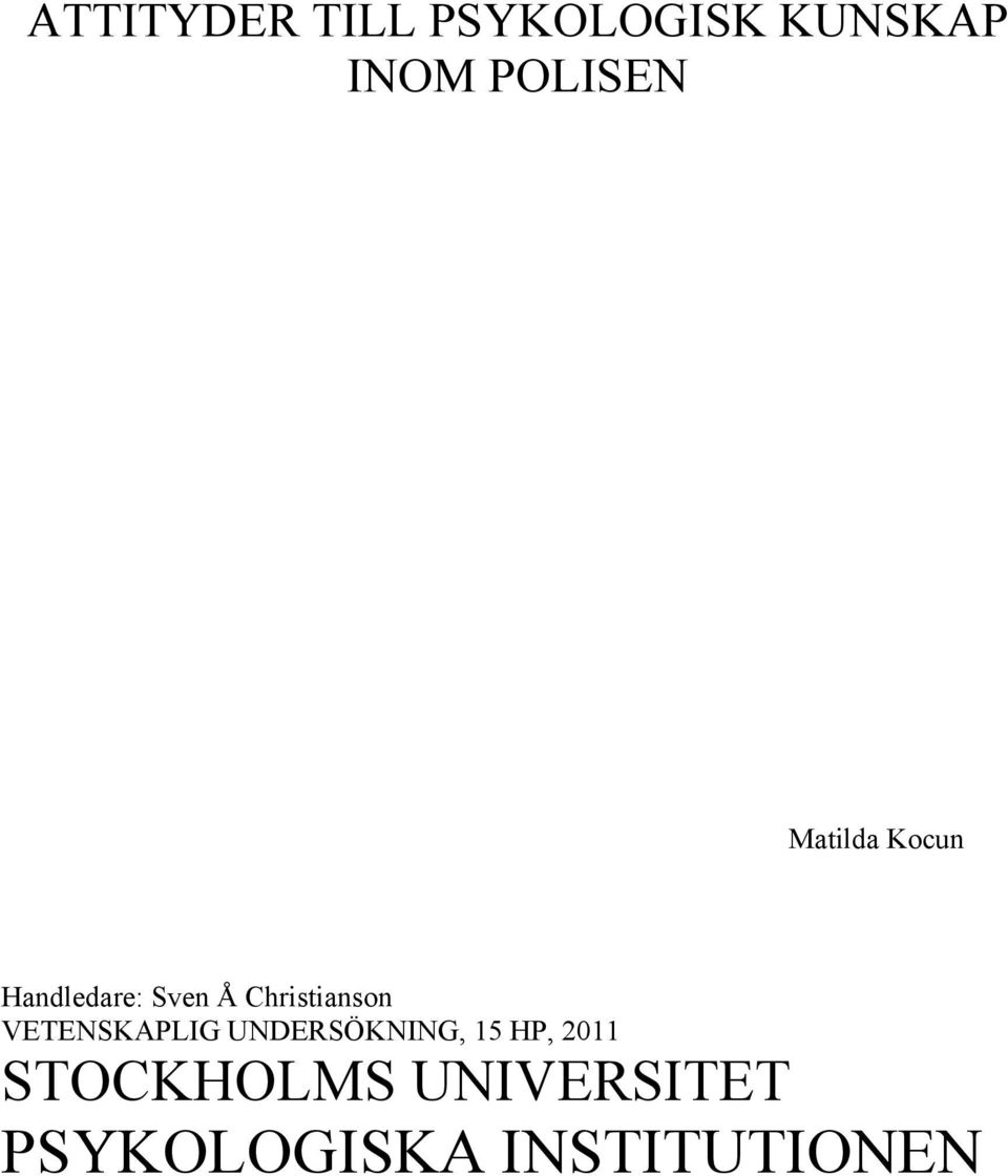 Christianson VETENSKAPLIG UNDERSÖKNING, 15