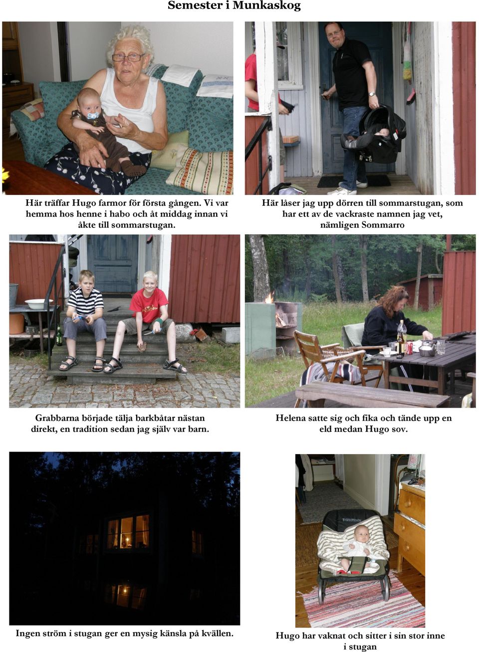 Här låser jag upp dörren till sommarstugan, som har ett av de vackraste namnen jag vet, nämligen Sommarro Grabbarna började