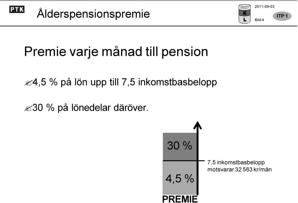 inkomstbasbelopp 30 % på lönedelar däröver.