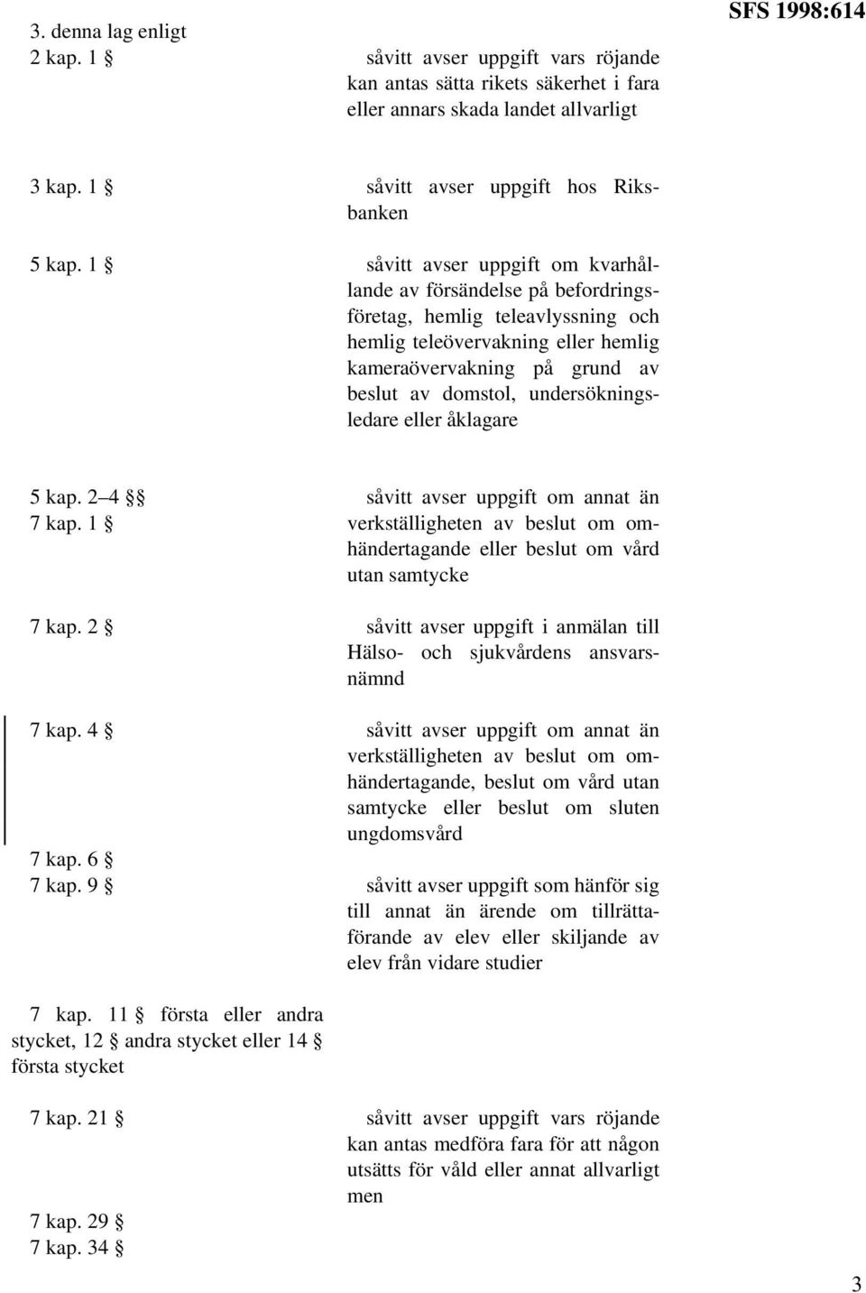 grund av beslut av domstol, undersökningsledare eller åklagare 5 kap. 2 4 7 kap. 1 7 kap. 2 7 kap. 4 7 kap. 6 7 kap. 9 7 kap.