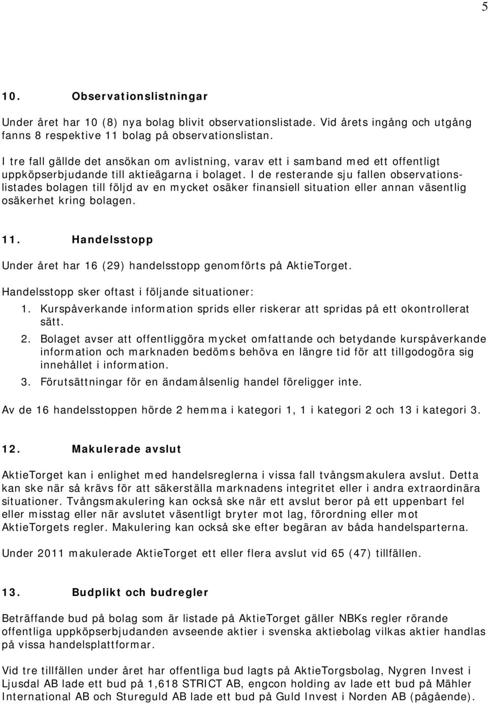 Årsrapport från AktieTorgets marknadsövervakning Innehåll - PDF ...