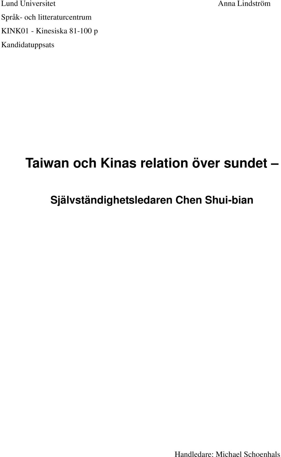 Taiwan och Kinas relation över sundet