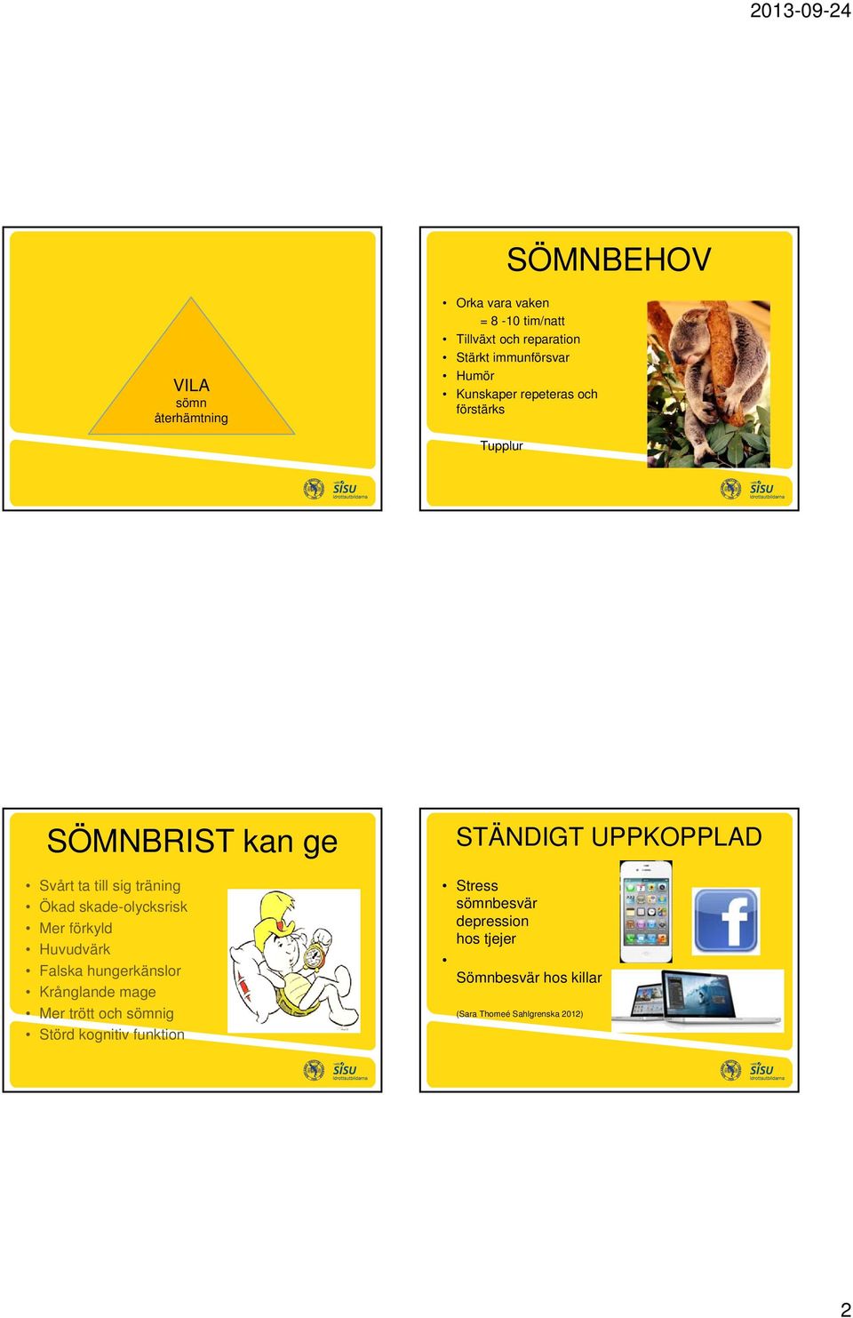 skade-olycksrisk Mer förkyld Huvudvärk Falska hungerkänslor Krånglande mage Mer trött och sömnig Störd kognitiv