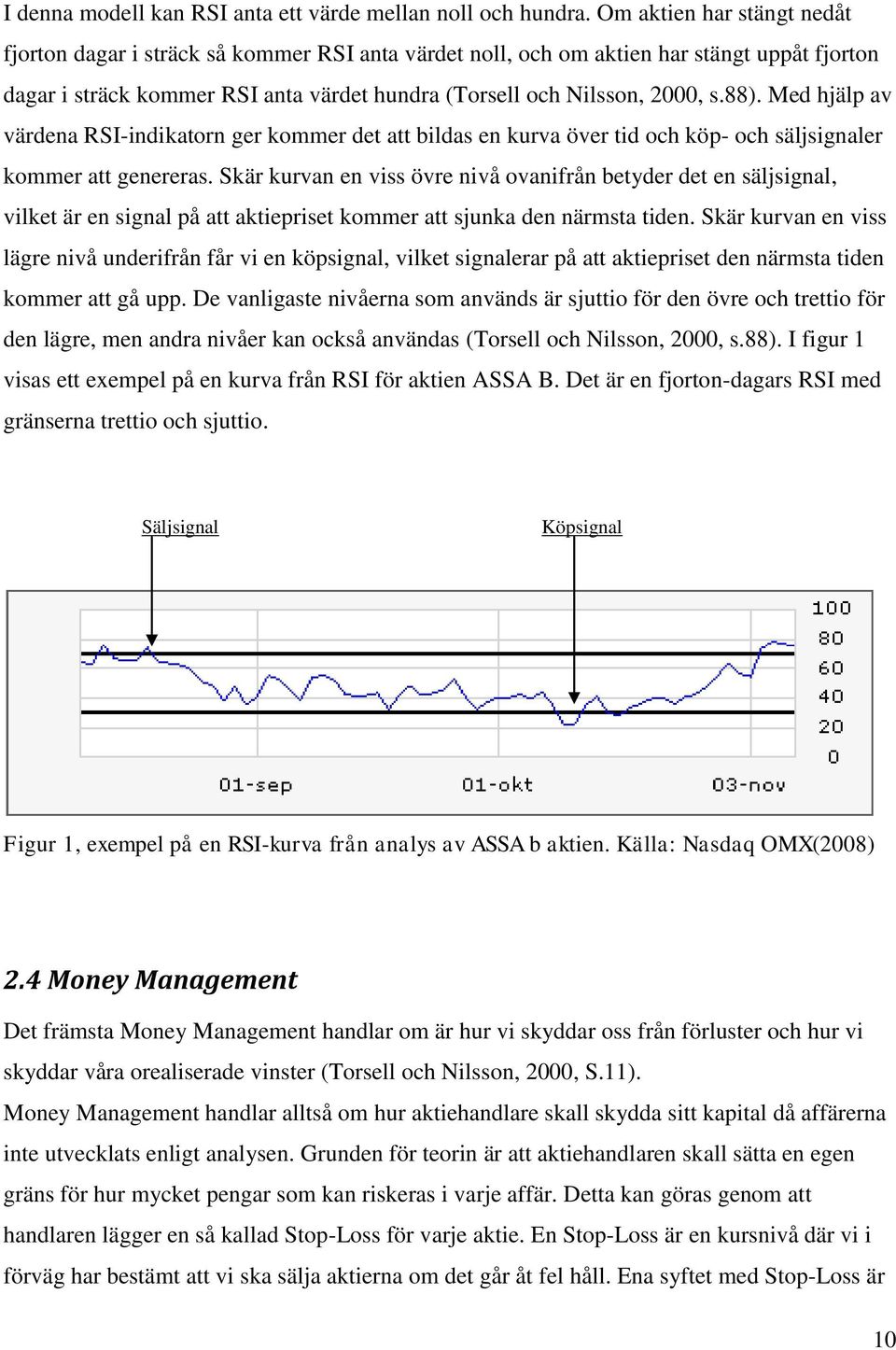 Med hjälp av värdena RSI-indikatorn ger kommer det att bildas en kurva över tid och köp- och säljsignaler kommer att genereras.