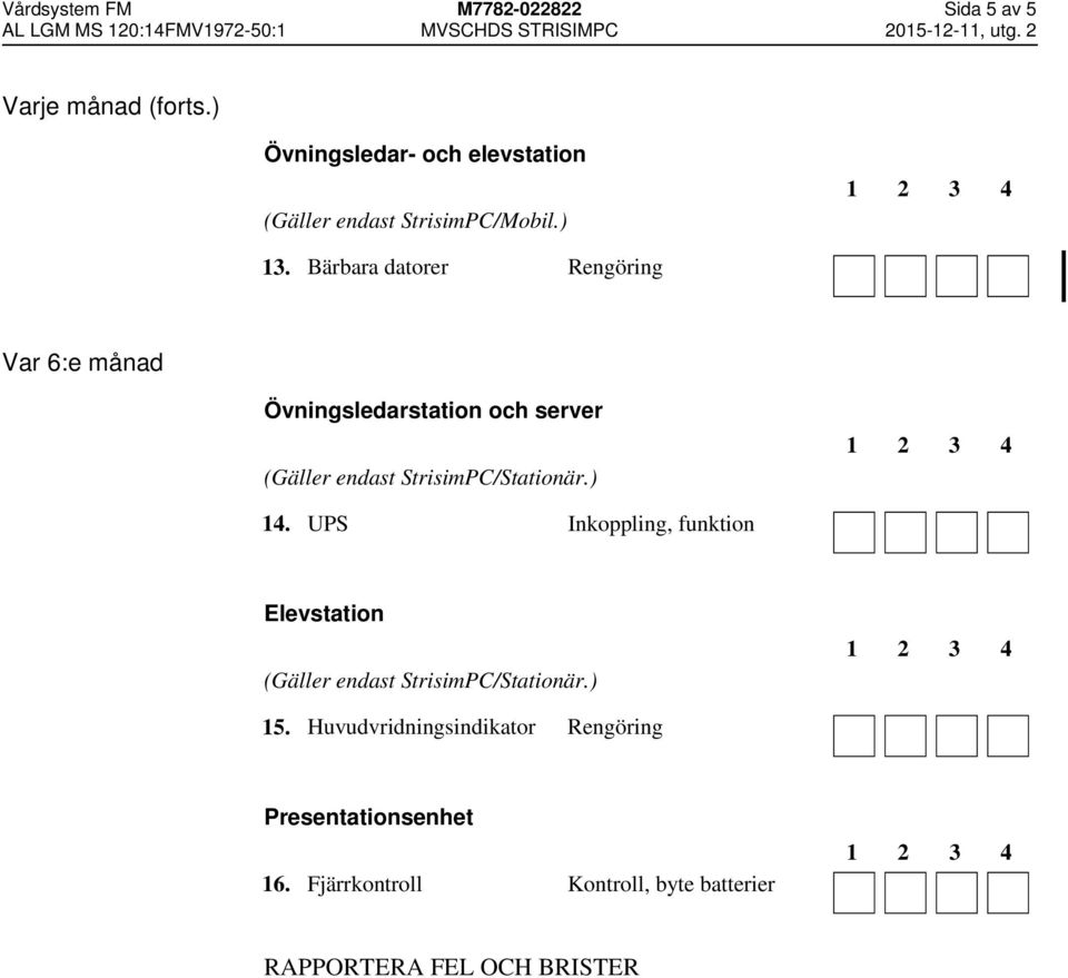 server 14. UPS Inkoppling, funktion Elevstation 15.