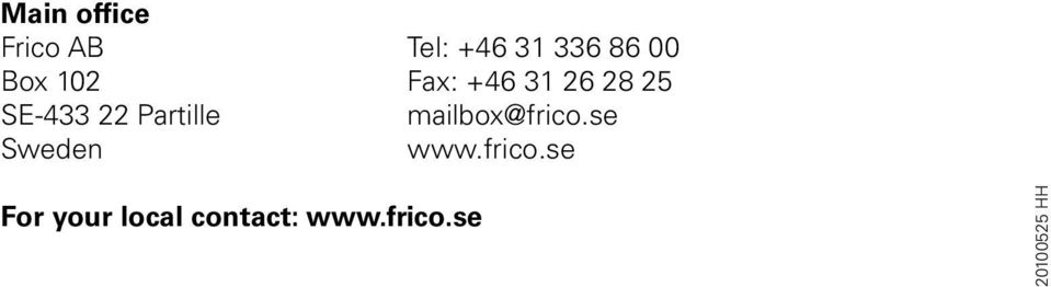 Partille mailbox@frico.