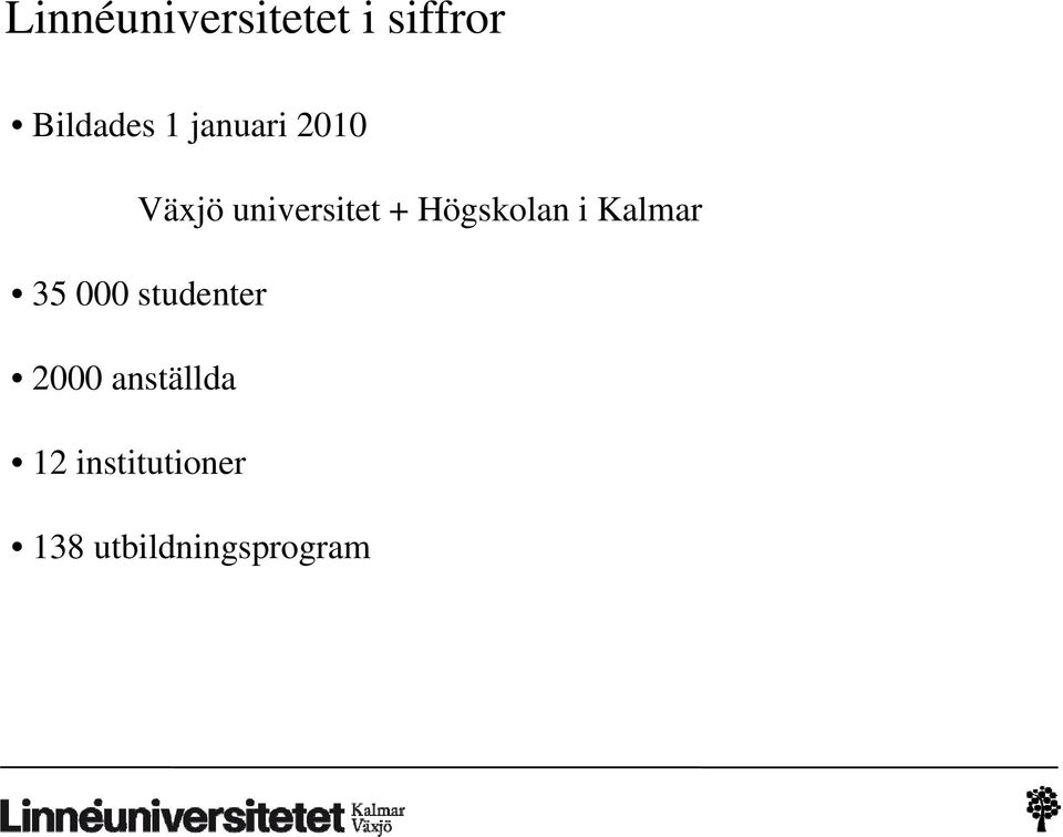 Högskolan i Kalmar 35 000 studenter 2000