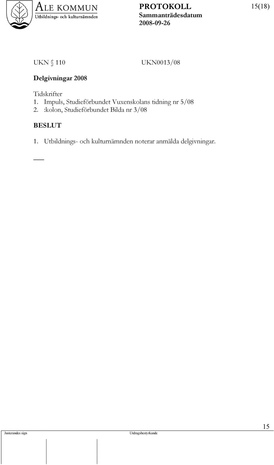 Impuls, Studieförbundet Vuxenskolans tidning nr 5/08 2.