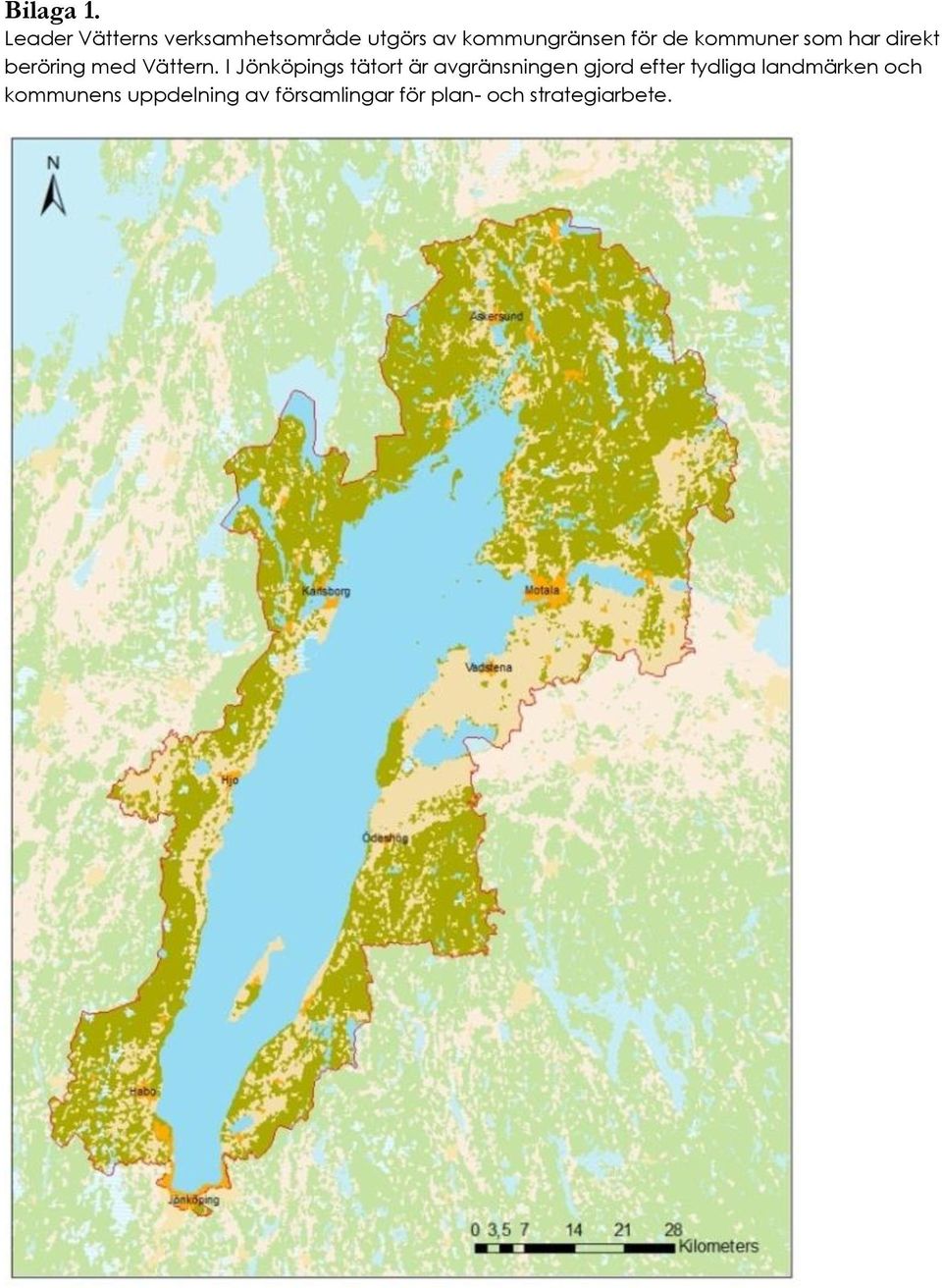 kommuner som har direkt beröring med Vättern.