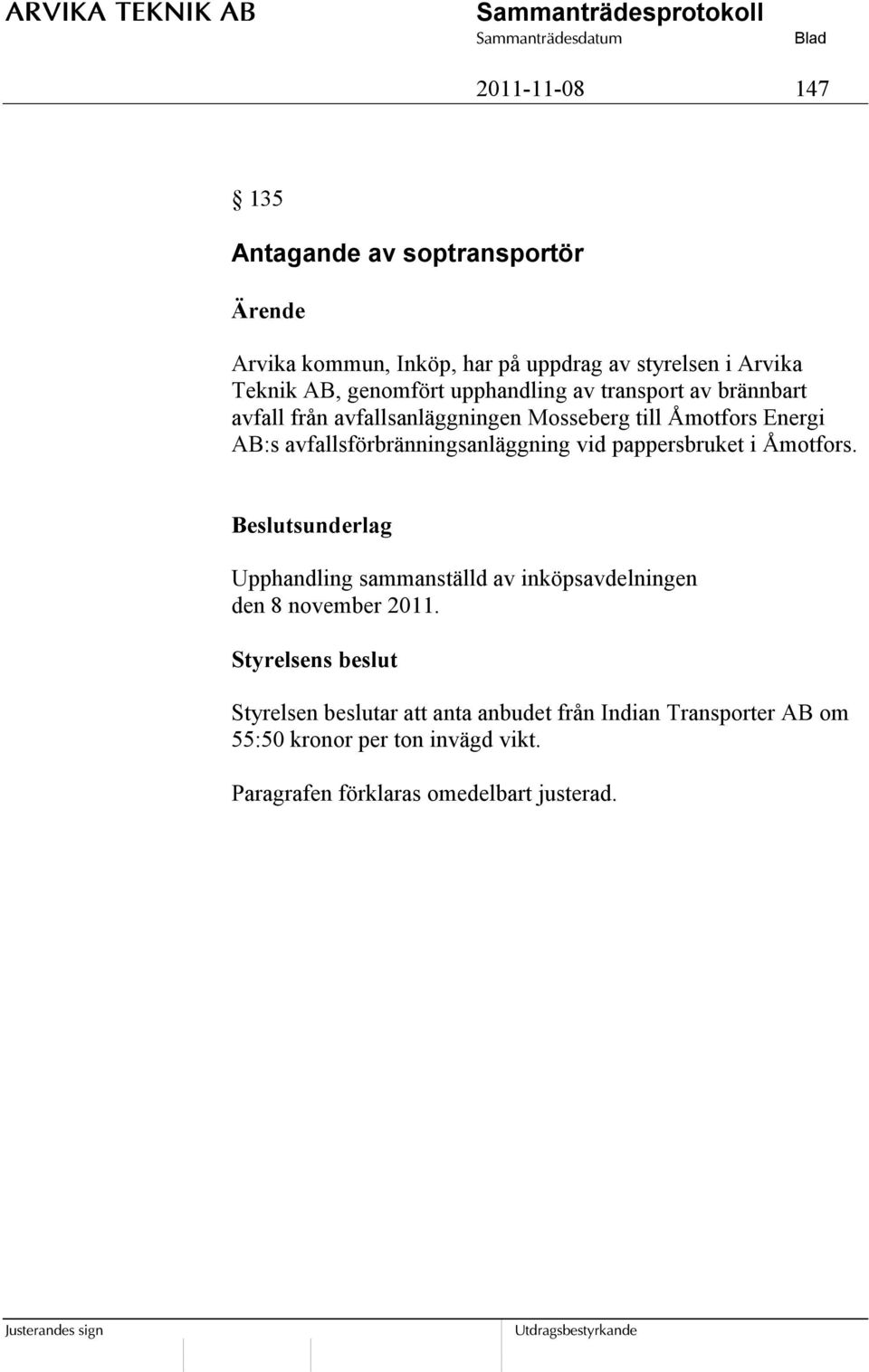 avfallsförbränningsanläggning vid pappersbruket i Åmotfors.