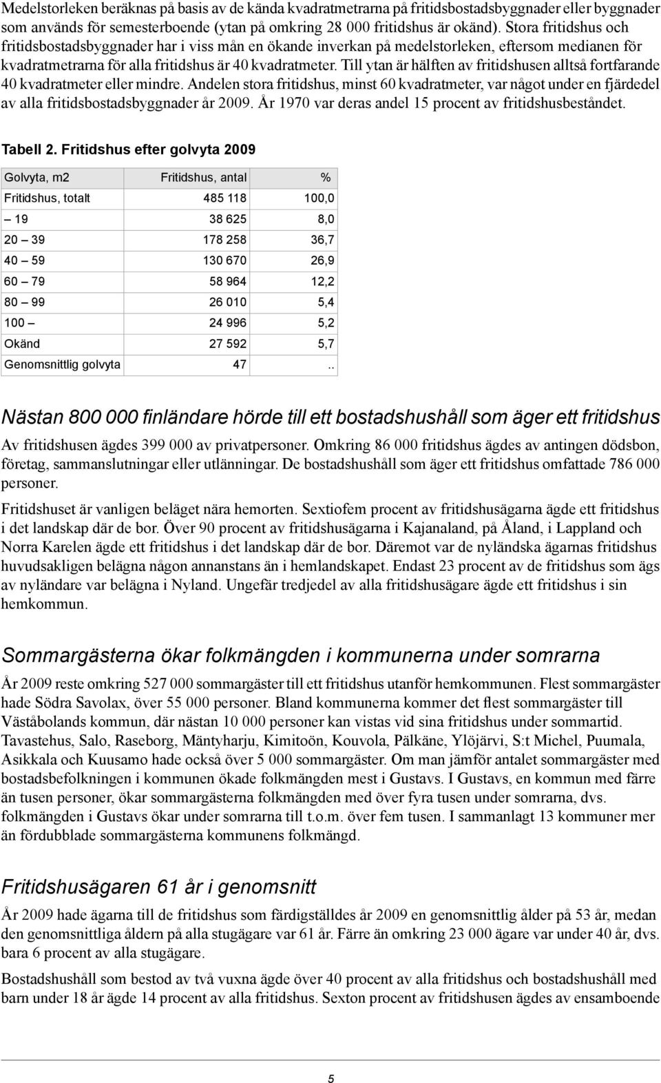 Till ytan är hälften av fritidshusen alltså fortfarande 40 kvadratmeter eller mindre.