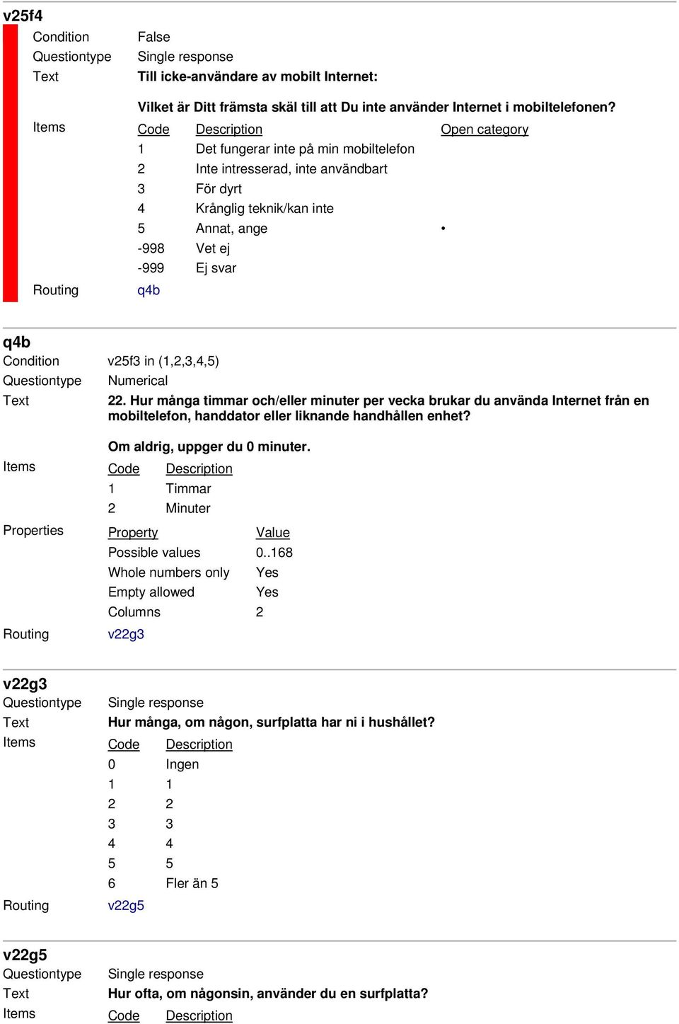 Hur många timmar och/eller minuter per vecka brukar du använda Internet från en mobiltelefon, handdator eller liknande handhållen enhet? Om aldrig, uppger du 0 minuter.