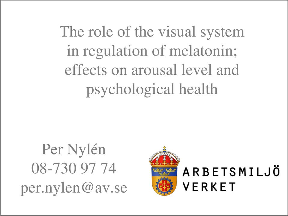 arousal level and psychological