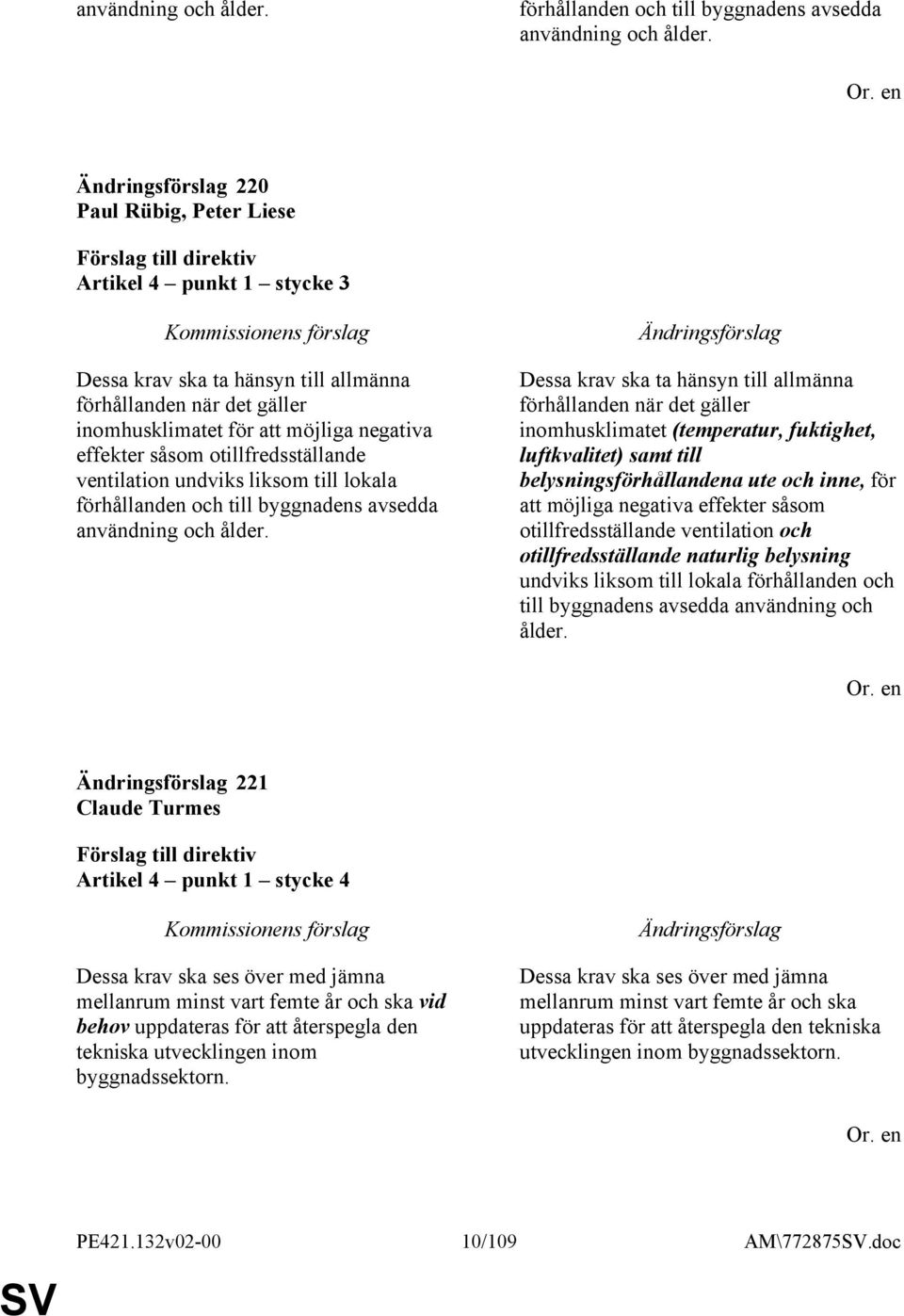 ventilation undviks liksom till lokala förhållanden och till byggnadens avsedda användning och ålder.